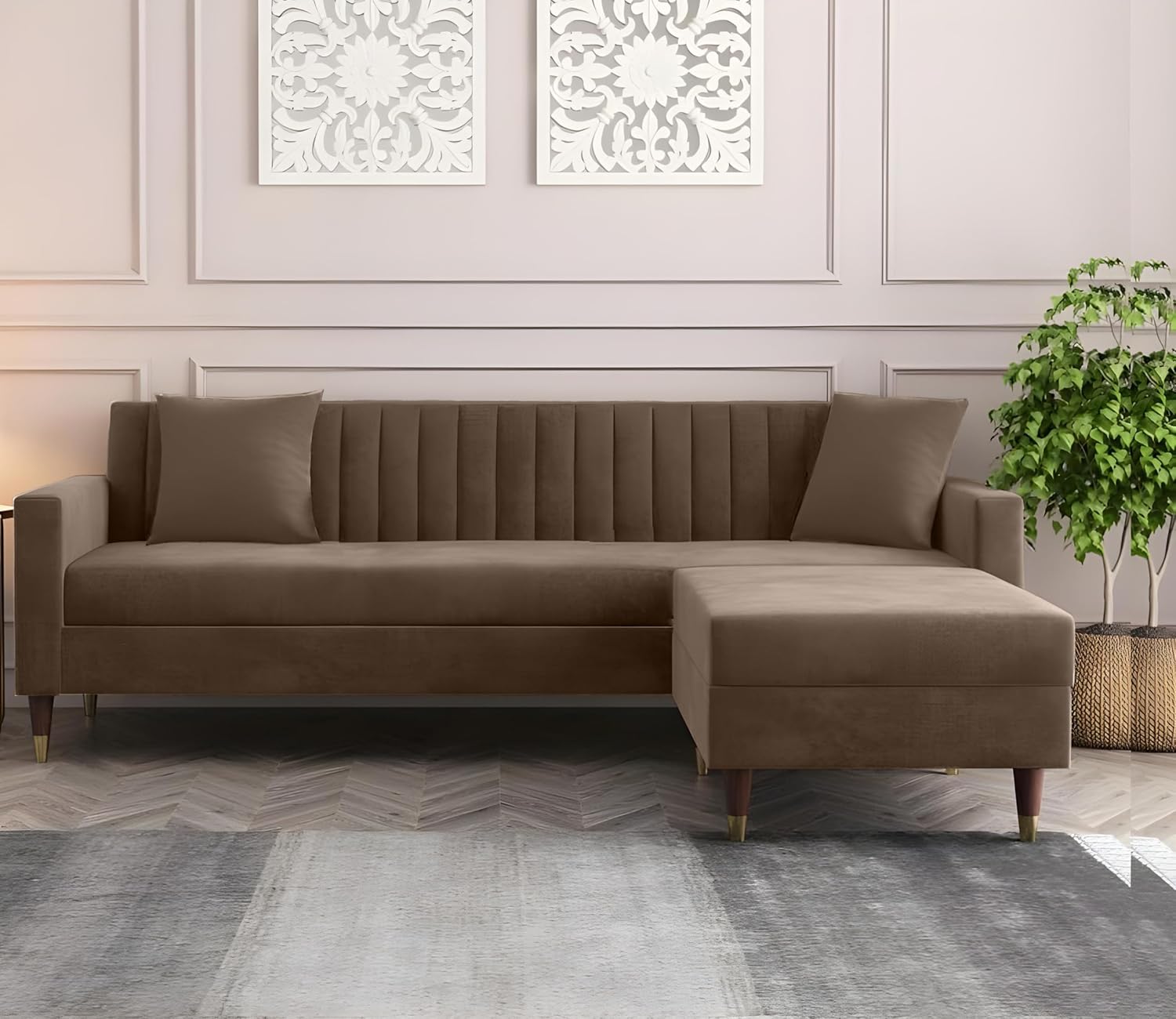 2 Seater Diamond Cutting (Light Brown)