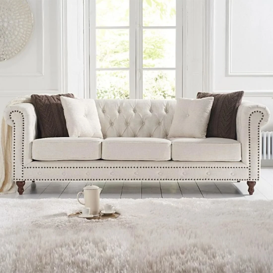 Luxury Tufted Chesterfield 3 Seater Sofa