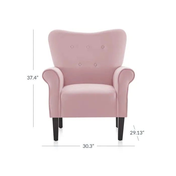 Living Room Accent Chair with Wooden Legs - Image 3