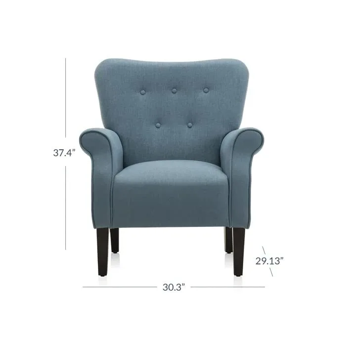 Living Room Accent Chair with Wooden Legs - Image 3